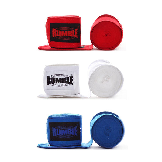 Rumble Hand Wraps Boxing 3 Pairs - 4 Meters - Red/White/Blue