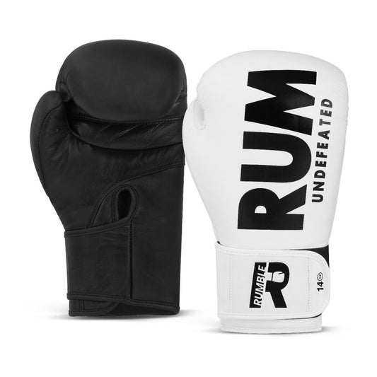 Rumble Boxing Gloves Leather Undefeated Black/White