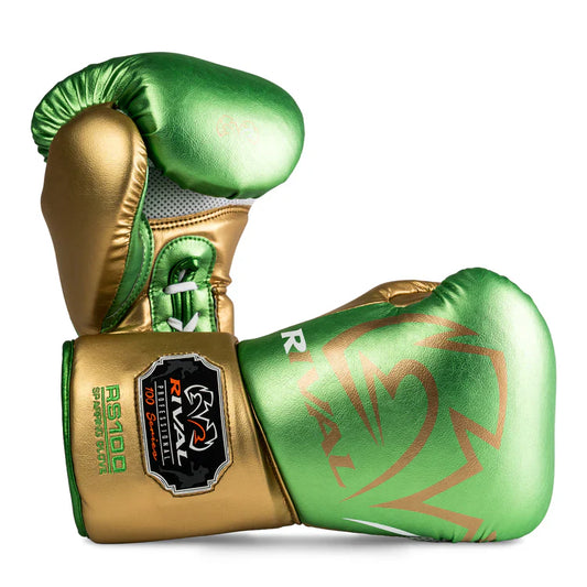 Rival Boxing Gloves RS100 Professional Green/Gold - 16oz S