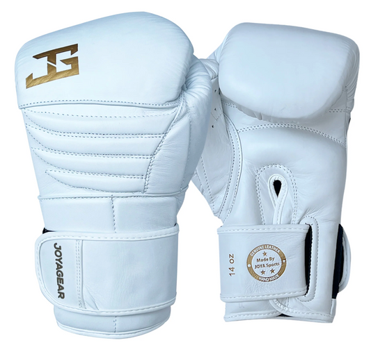 Joya Gear Boxing Gloves Falcon White/Gold Leather
