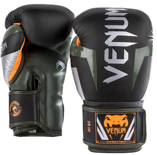Venum Boxing Gloves Elite Black/Silver/Khaki