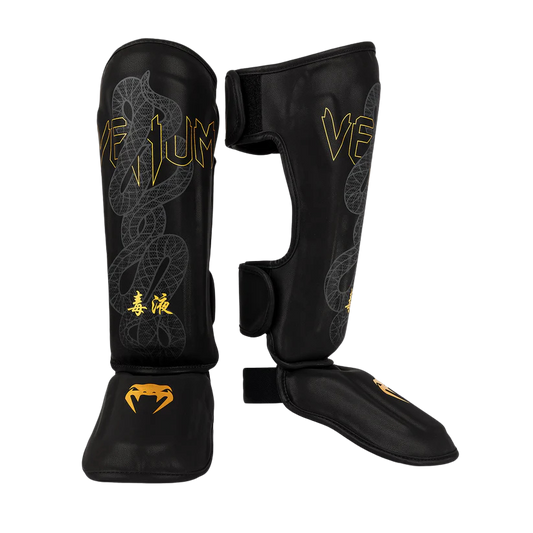 Venum Shin Guards Serpenti Black/Silver/Gold