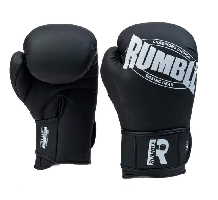 Rumble Boxing Gloves PU Beginner Black/White