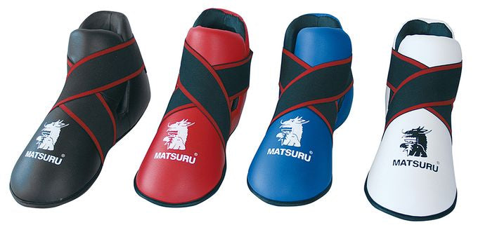 Matsuru Foot Protectors Kick Taekwondo Black Red