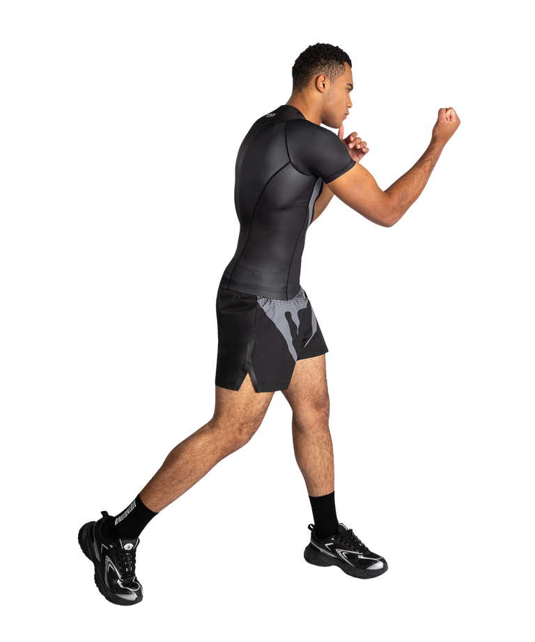 Venum Rashguard No Gi Short Sleeve Black/Silver Grey