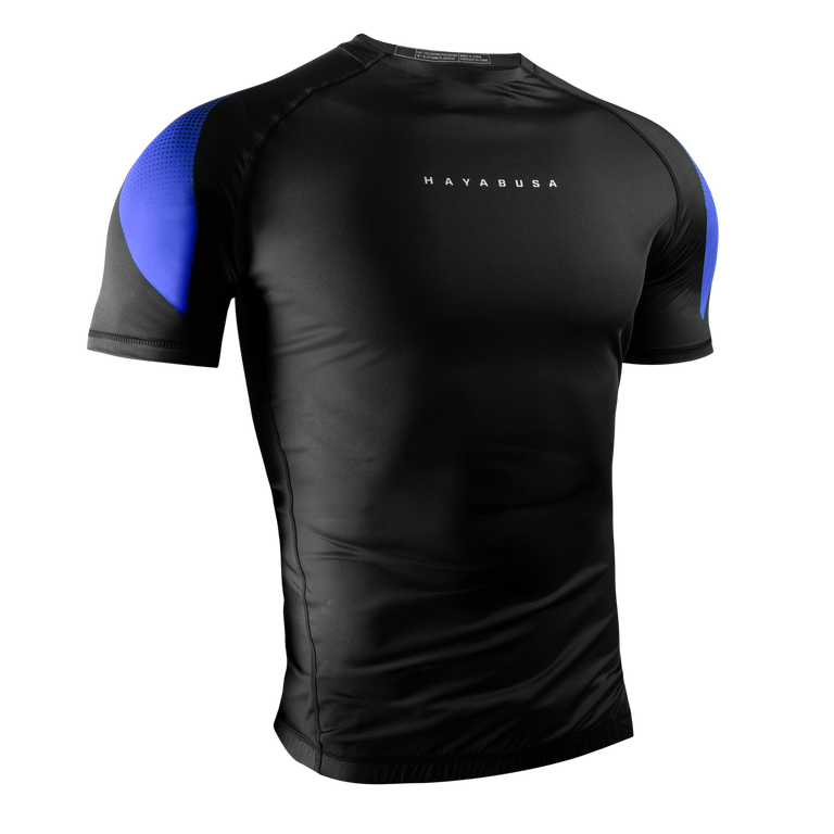 Hayabusa Men's Pro Ranked Rashguard Short Sleeve Blue