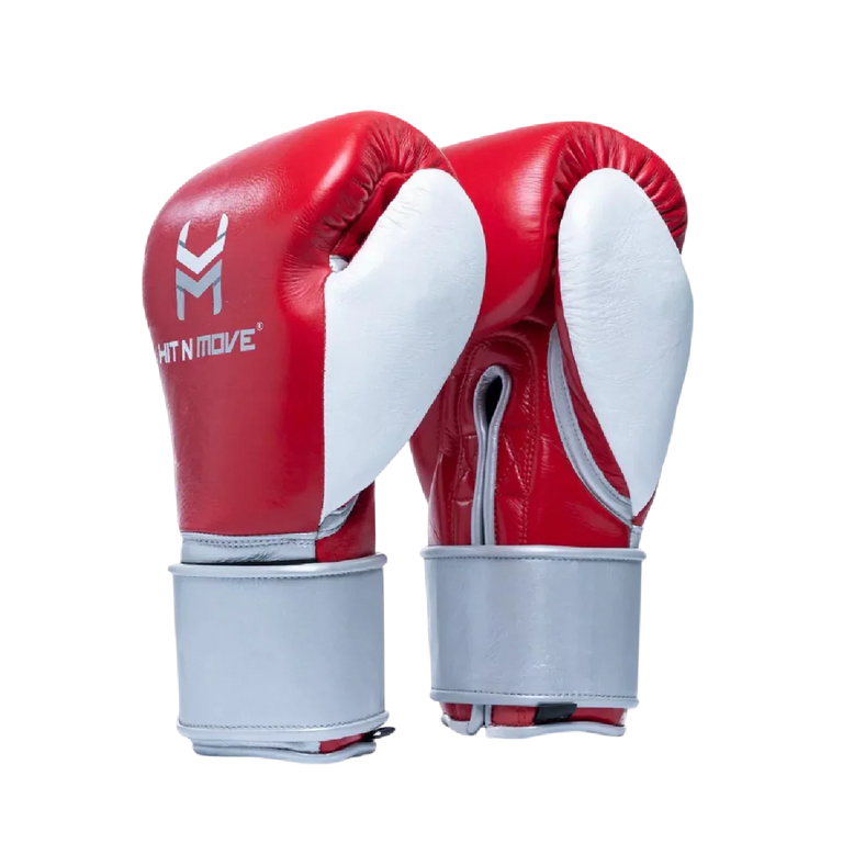 Hit N Move Boxing Gloves Horse Hair Red/Silver