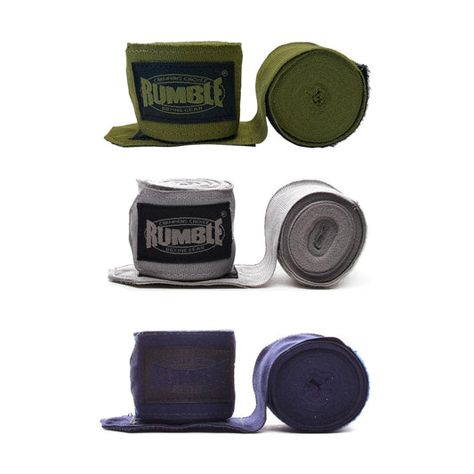 Rumble Hand Wraps Boxing 3 Pairs - 4 Meters - Army/Grey/Navy