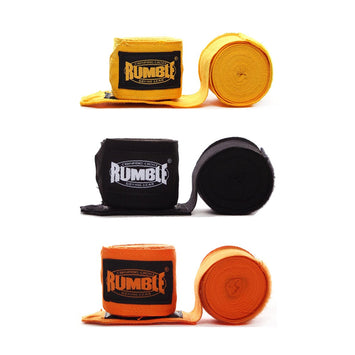 Rumble Hand Wraps Boxing 3 Pairs - 4 Meters - Yellow/Black/Orange