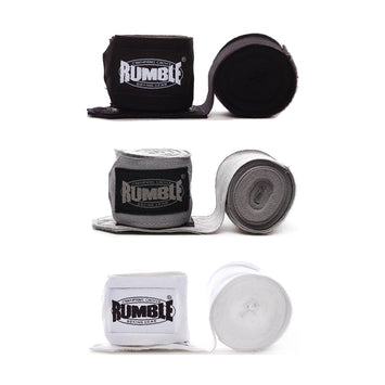 Rumble Hand Wraps Boxing 3 Pairs - 4 Meters - Black/Grey/White