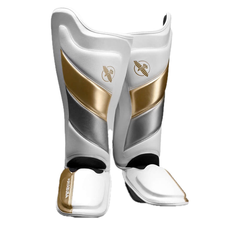 Hayabusa Shin guards T3 White - Gold