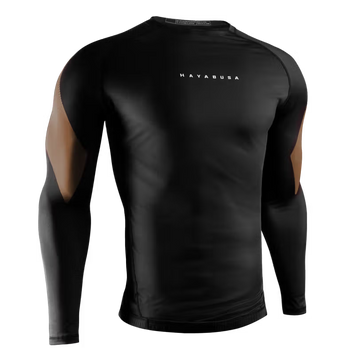 Hayabusa Men's Pro Ranked Rashguard Long Sleeve Brown