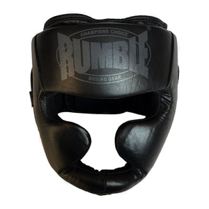 Rumble Head guard Leather Black/Grey