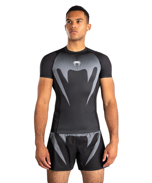 Venum Rashguard No Gi Short Sleeve Black/Silver Grey