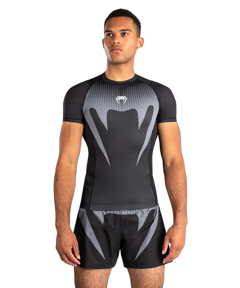 Venum Rashguard No Gi Short Sleeve Black/Silver Grey