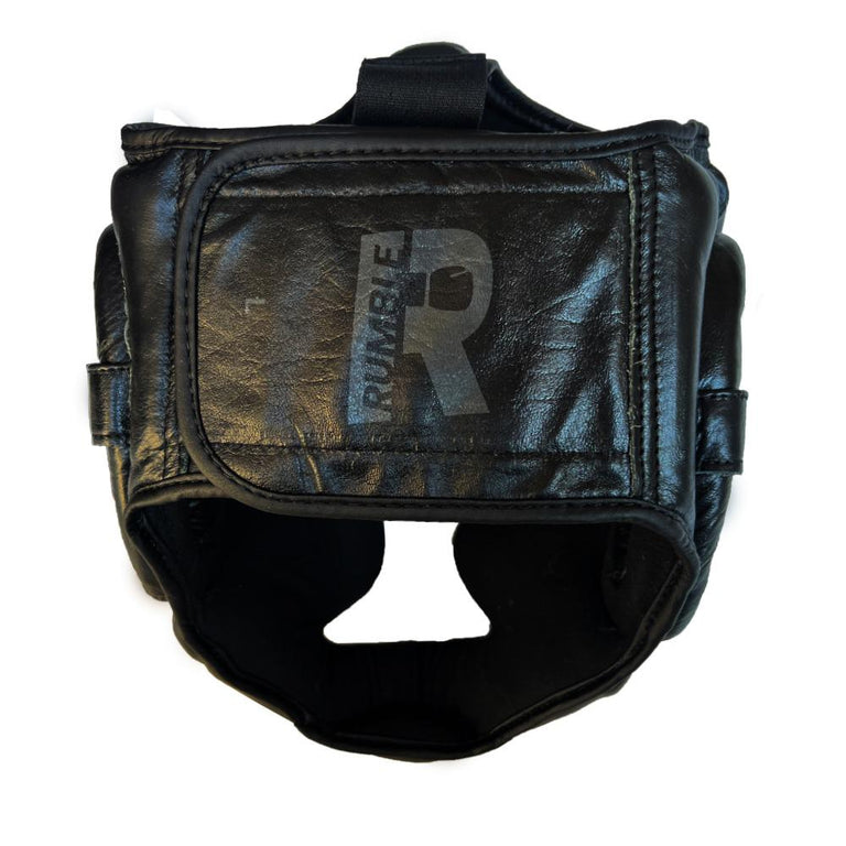 Rumble Head guard Leather Black/Grey