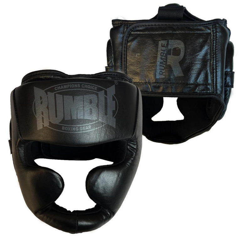 Rumble Head guard Leather Black/Grey