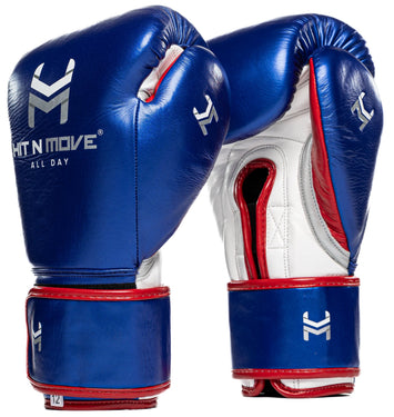 Hit N Move Boxing Gloves All Day Pro-Grip Plus Blue/White
