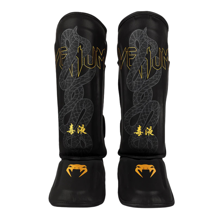Venum Shin Guards Serpenti Black/Silver/Gold