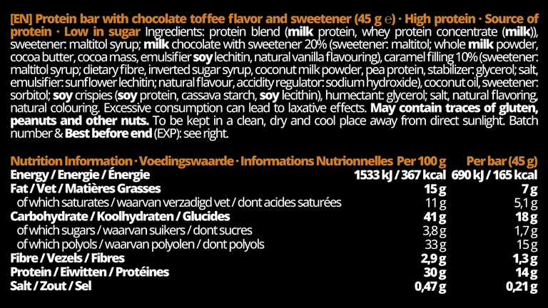 Barbarian Stacker Chocolate Toffee Bar 1 piece