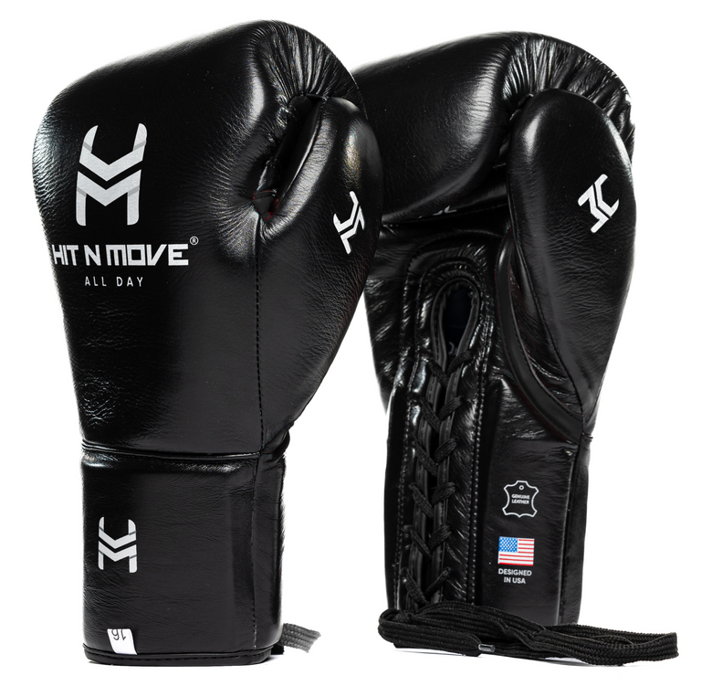 Hit N Move Boxing Gloves All Day Pro Lace Black