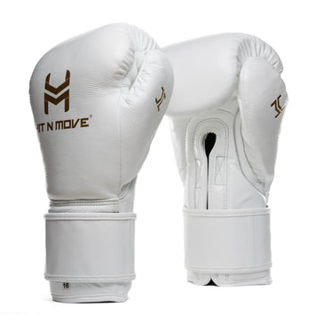 Hit N Move Boxing Gloves All Day Pro White/Gold