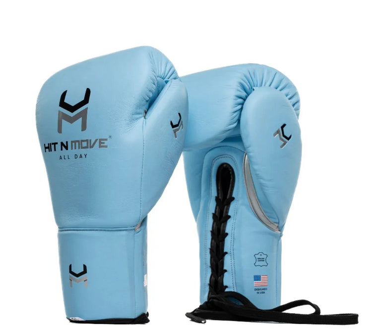 Hit N Move Boxing Gloves All Day Pro Laces Blue