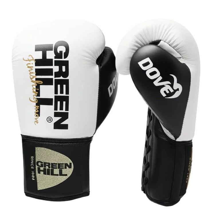 Green Hill Boxing gloves Dove Laces White/Black