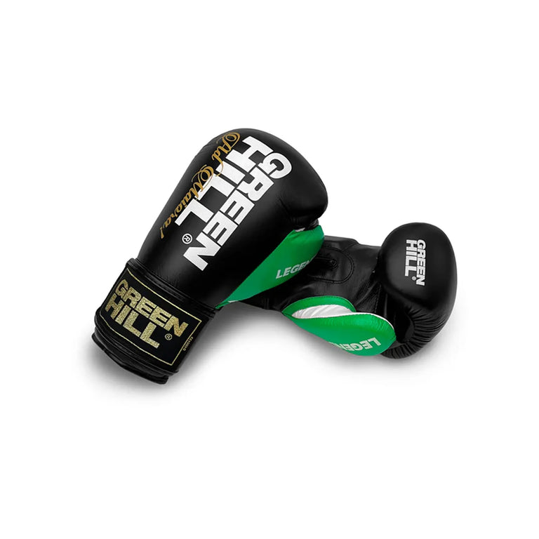 Green Hill Boxing Gloves Legend Black Edition Black/Green