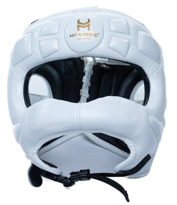 Hit N Move Headgear Face Saver White/Gold