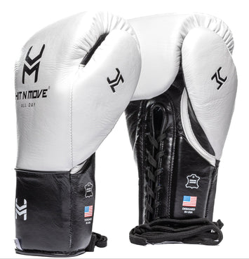 Hit N Move Boxing Gloves All Day Pro Lace White/Black