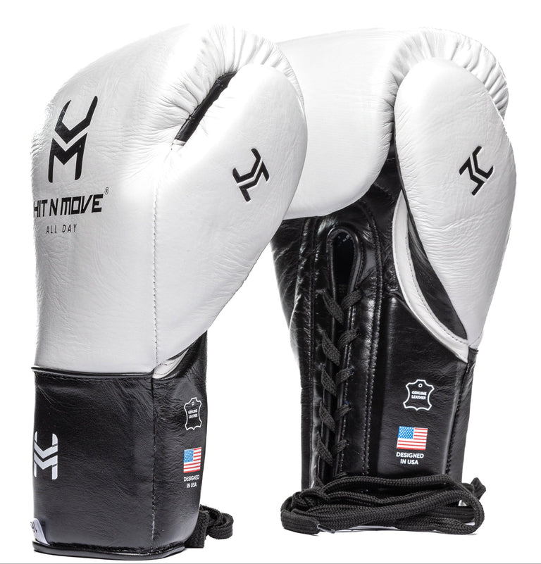Hit N Move Boxing Gloves All Day Pro Lace White/Black