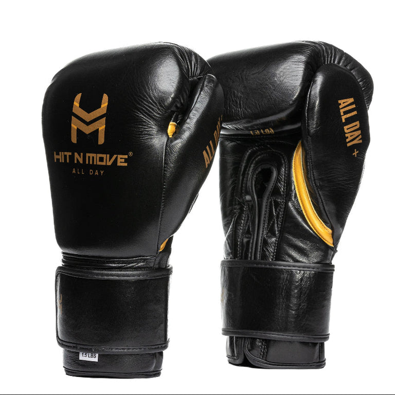 Hit N Move Bag and Conditioning Boxing Gloves 1.5lbs Conditioning Black/Gold