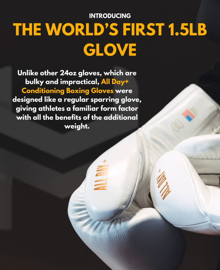 Hit N Move Bag and Conditioning Boxing Gloves 1.5lbs Conditioning White/Gold