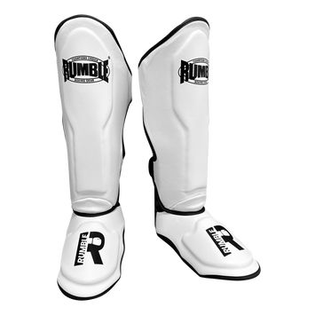 Rumble Shin guards Exclusive White-Black 2.0