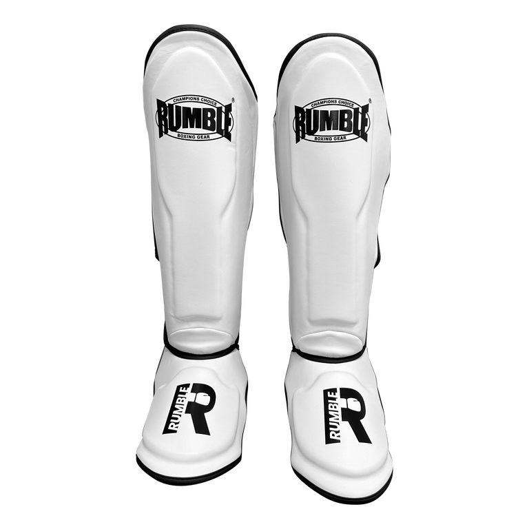Rumble Shin guards Exclusive White-Black 2.0