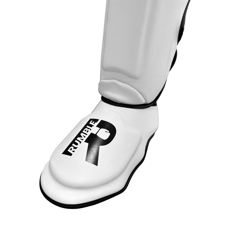 Rumble Shin guards Exclusive White-Black 2.0