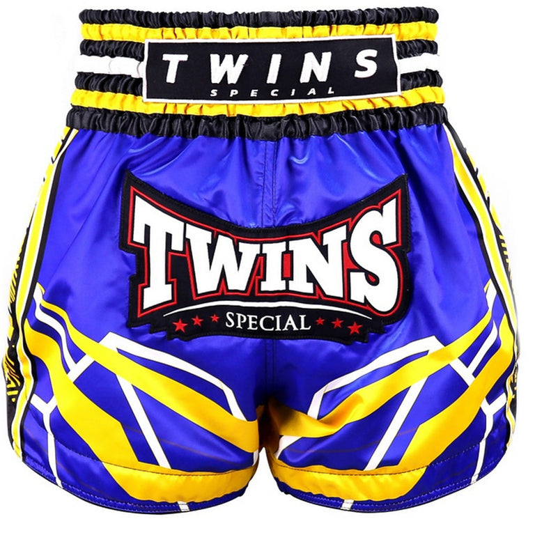 Twins Kickboxing Shorts TTBL Racing Blue/Yellow