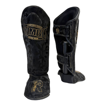 Rumble Shin Guards Camo Junior 2.0 Black/Gold