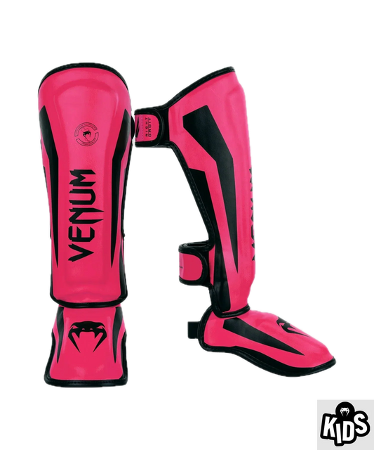 Venum Shin Guards Elite Kids Neon Pink