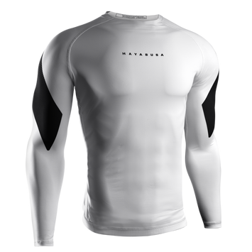 Hayabusa Men's Pro Ranked Rashguard Long Sleeve White