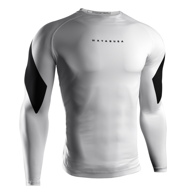 Hayabusa Men's Pro Ranked Rashguard Long Sleeve White