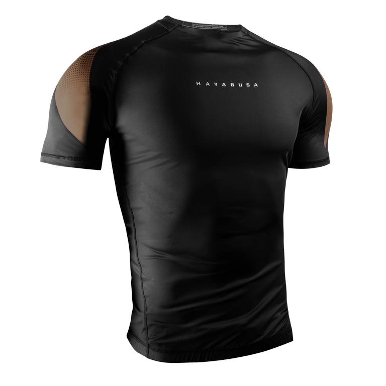 Hayabusa Men's Pro Ranked Rashguard Short Sleeve Brown