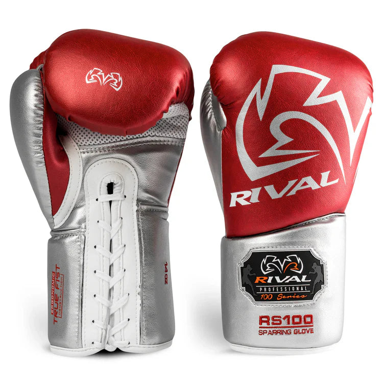 Rival Boxing Gloves RS100 Professional Red/Silver