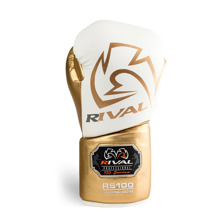 Rival Boxing Gloves RS100 Professional White/Gold - 16oz S