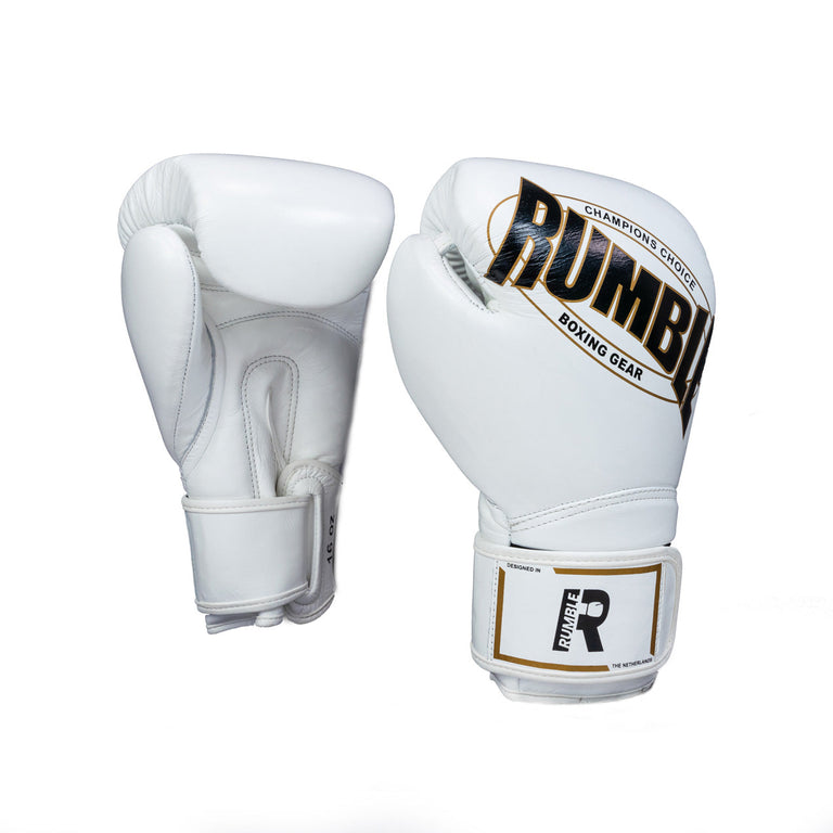 Rumble Competition Boxing Gloves White/Black/Gold