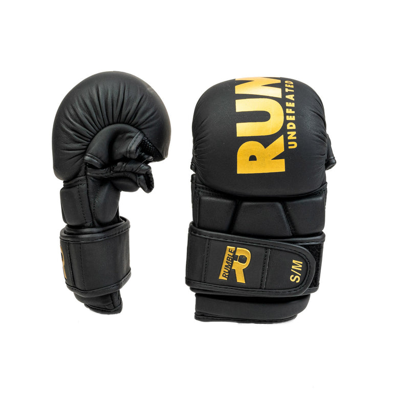 Rumble MMA Gloves Leather Undefeated Black/Gold