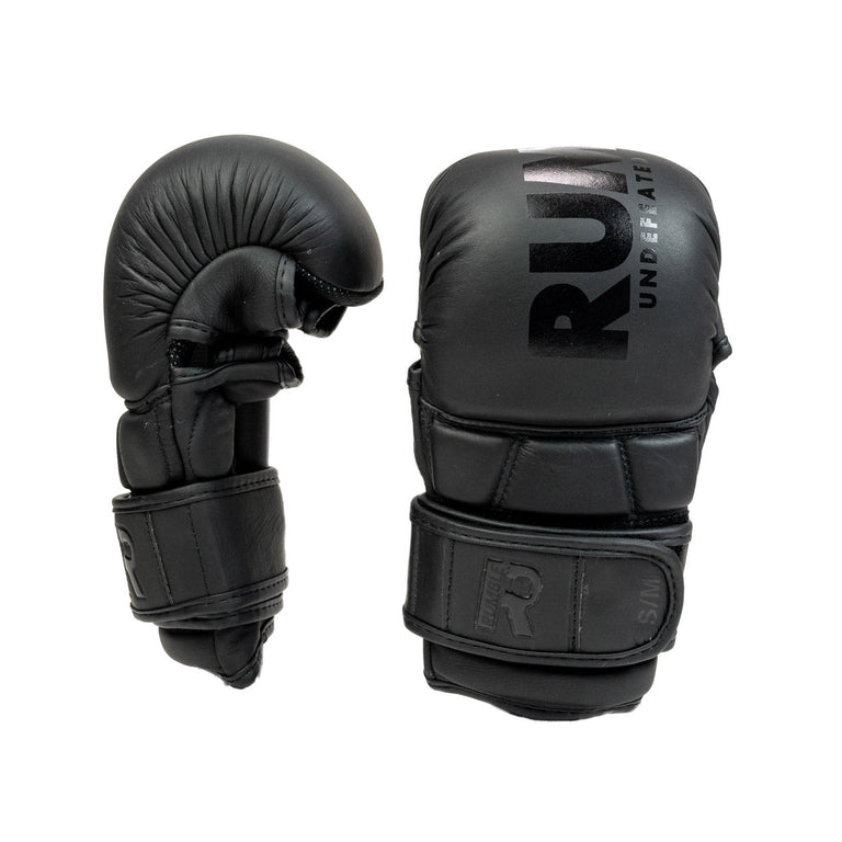 Rumble MMA Gloves Leather Undefeated Black/Black