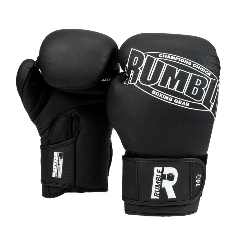 Rumble Leather Boxing Gloves Evolve Black/White