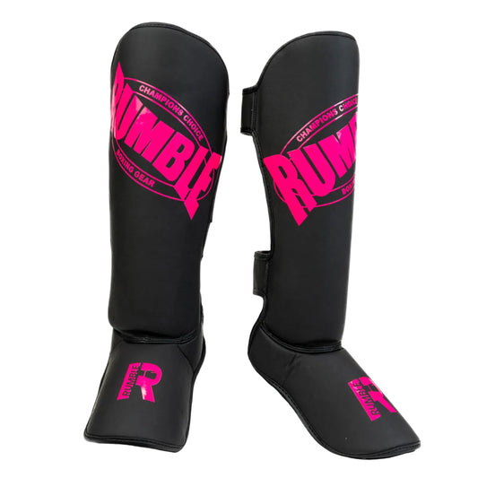 Rumble Shin Guards PU Beginner Black/Pink